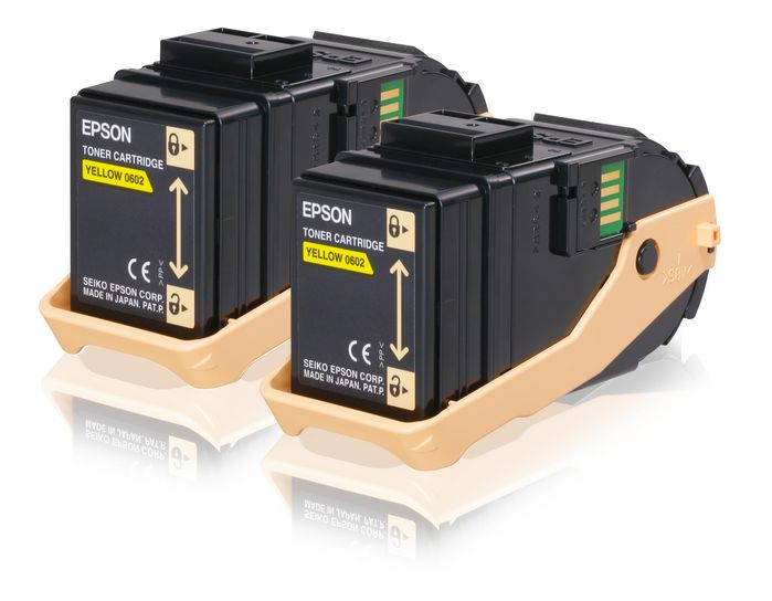 Epson Double Pack Toner Cartridge Yellow 7.5kx2 - W125246120