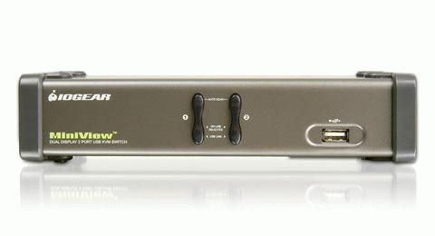 IOGEAR 2-Port Dual View KVM Switch with cables - W124955221