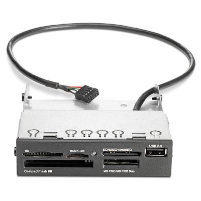 HP USB media card reader - Contains 22-in-1 media device - Fits in the 3.5-inch drive bay - W125331346