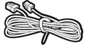 HP Telephone cable - 3.0m (9.8ft) long (Black) - RJ-11 plug on one end (Austria) - W125191100