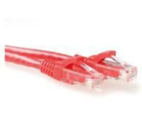 MicroConnect CAT6a U/UTP Network Cable 0.5m, Red with Snagless - W124977213