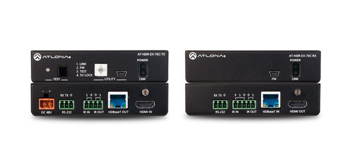 Atlona 4096 x 2160 px, HDR, 70 m, 18 Gbps, CEC, HDCP, RJ-45 In, RJ-45 Out, HDMI In, HDMI Out, USB, Black - W125474147