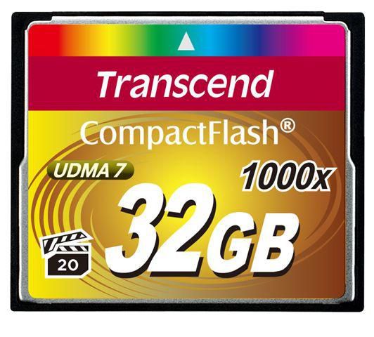 Transcend Transcend, 1000 CompactFlash Card, 32GB, 160/120MB/s - W124883410