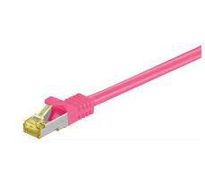 MicroConnect RJ45 Patch Cord S/FTP w. CAT 7 raw cable, 15m, Pink - W124974713