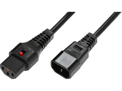 MicroConnect Extension cord C13 IEC Lock to Male C14, 4m, Black - W127247548