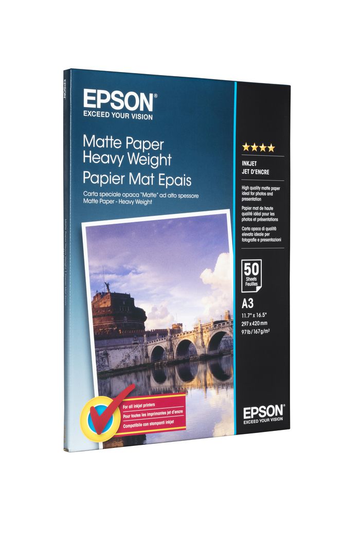 Epson Matte Paper Heavy Weight, DIN A3, 167g/m², 50 Sheets - W124846267