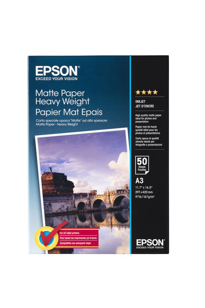 Epson Matte Paper Heavy Weight, DIN A3, 167g/m², 50 Sheets - W124846267