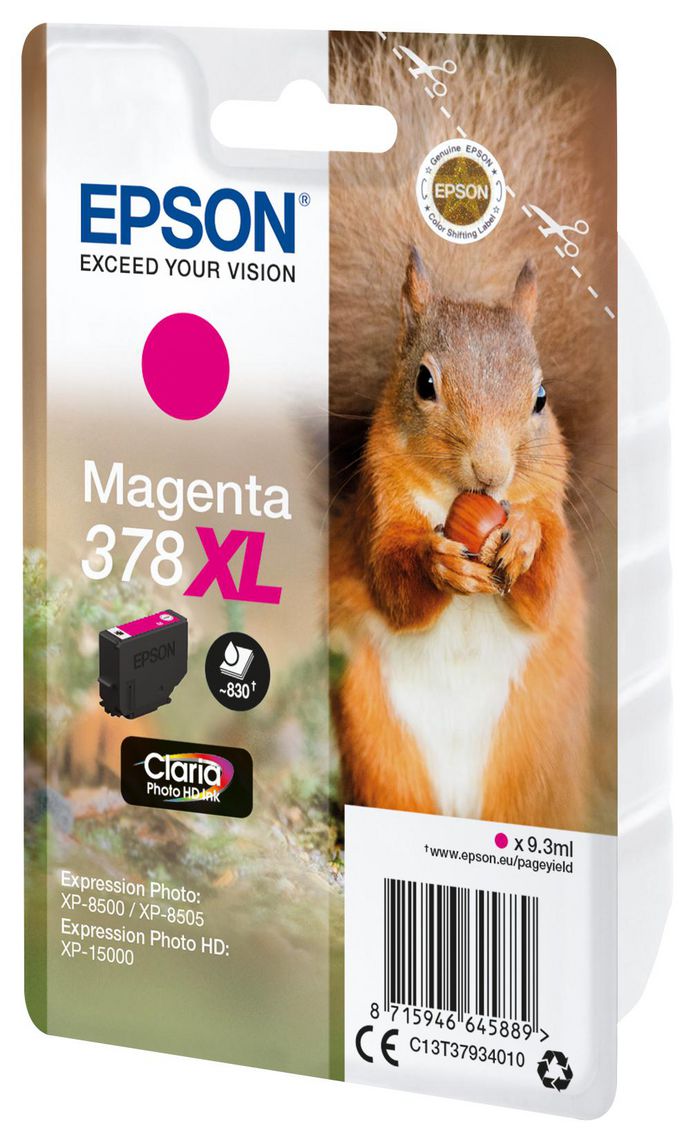 Epson Singlepack Magenta 378XL Claria Photo HD Ink - W124546795