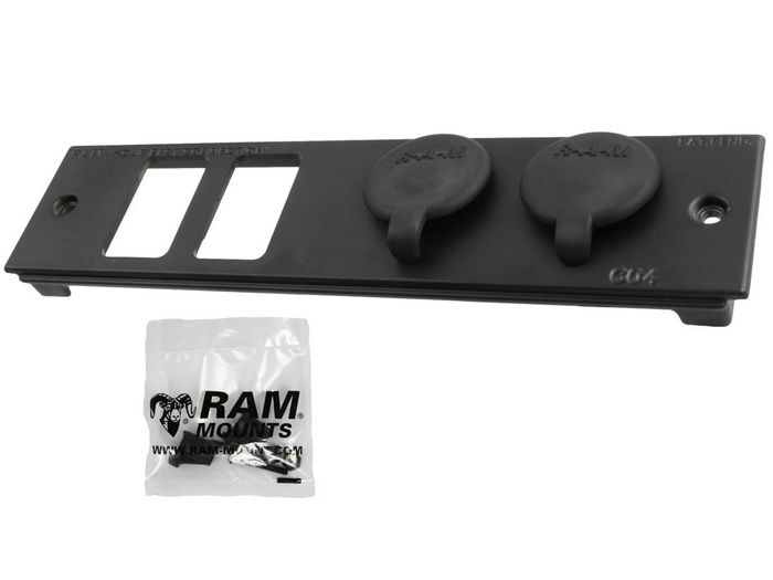 RAM Mounts RAM Tough-Box 2" Faceplate with Two Switch Ports & 12V Receptacles - W124770392