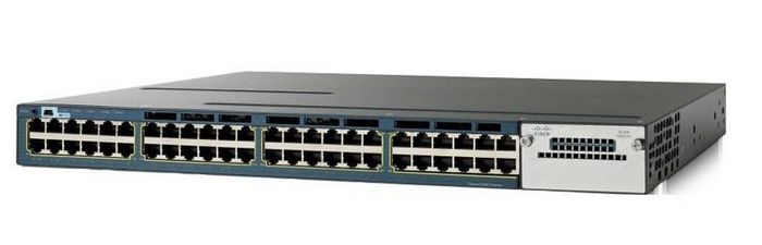 Cisco Standalone 48 10/100/1000 Ethernet PoE+ ports, with 1100W AC power supply 1 RU, IP Services feature set - W124678751