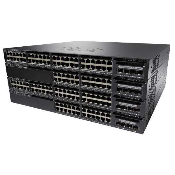 Cisco Catalyst 3650-48FS-E, Standalone, 1U, 48 x 10/100/1000 Ethernet PoE+, 4x1G Uplink ports, DRAM 4GB, Flash 2GB, 1025W, IP Services - W124678756
