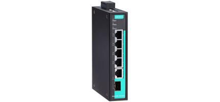 Moxa 5 Port DIN-Rail Switch, 5x 1Gbps, 1x SFP, 12/24/48 VDC - W124521558