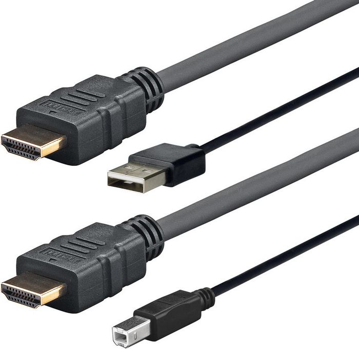 Vivolink HDMI+USB-A - HDMI+USB-B, 5.0m, Black - W124868817