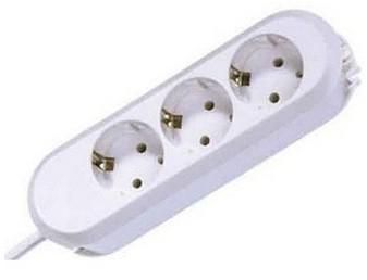 Bachmann Earthing contact socket outlets, 3x Schuko, child-proof, 5m, white - W125110959