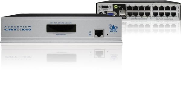 Adder AVX1016, 16 port, RJ-45, VGA, RS-232, USB, 3.5mm, 1U, 100-240VAC 50/60Hz, 198x44x120 mm - W125343860