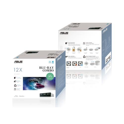 Asus Blu-Ray Combo, 150/160/180 ms, CD 48x, DVD16x, BD 12x, SATA, 80/120 mm, 680 g - W125769873