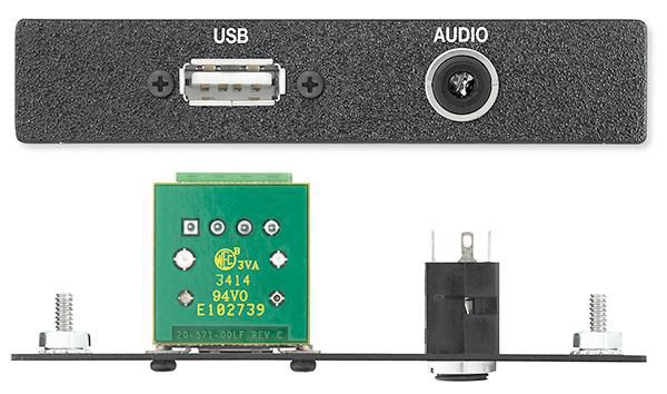 Extron One USB to 4-pin Captive Screw Terminal Connector, One 3.5 mm Stereo Mini Jack to Solder Tabs, Black - W125355910