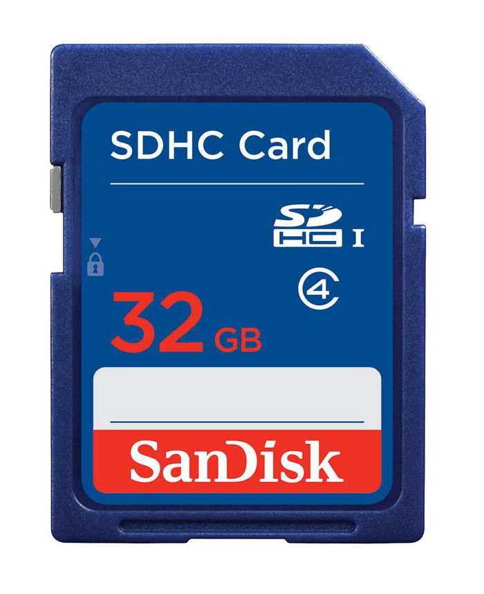 Sandisk Standard SDHC Card, 32GB, Blue - W125183168