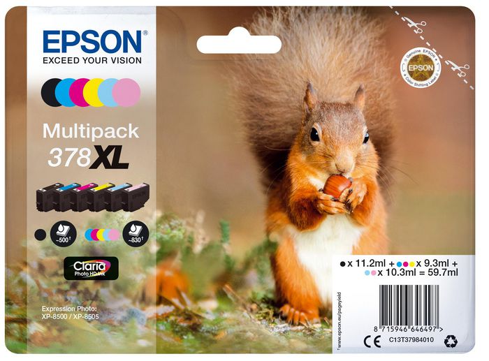 Epson Multipack 6-colours 378XL Claria Photo HD Ink - W125246194