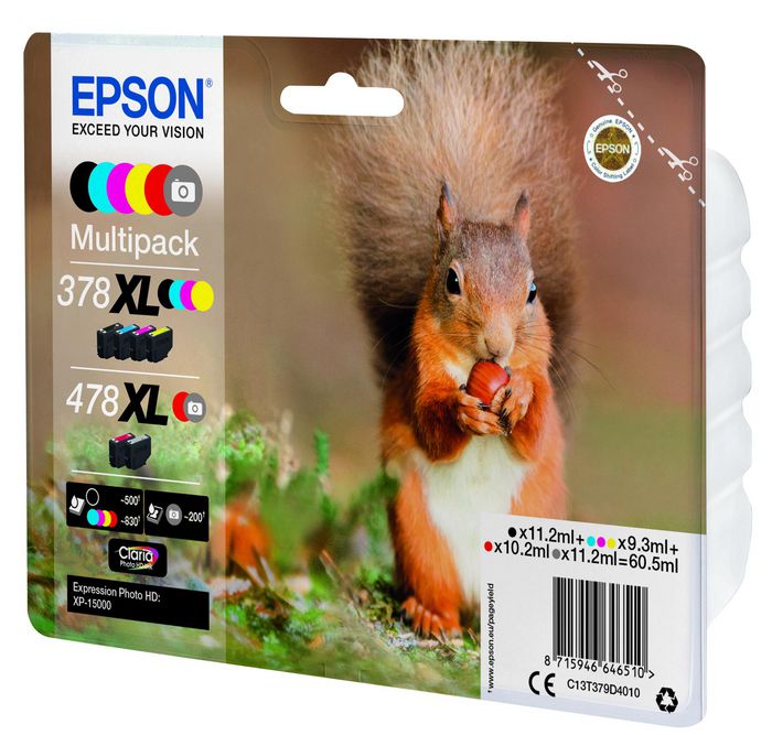 Epson Multipack 6-colours 378XL / 478XL Claria Photo HD Ink - W125246195