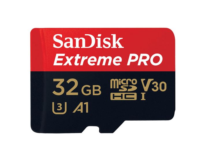 Sandisk microSDHC, 32GB, SD Adapter, 100MB/s, UHS-I, Class 10, U3, V30, A1 - W124874398
