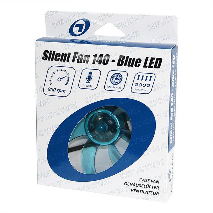 Cooltek Silent Fan 140 Blue LED - 900 rpm - W124682983