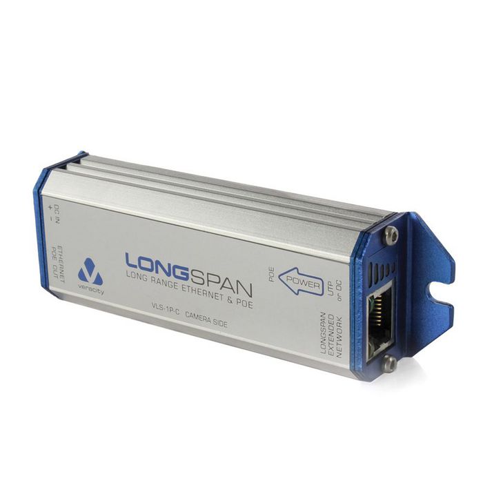 Veracity Single POE LONGSPAN converter with POE out, extended POE in, and SafeView display - W125077854