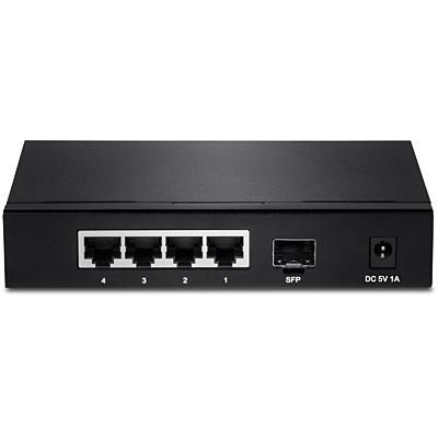 TRENDnet 4 Gigabit Ethernet ports, 1 x SFP slot, 10 Gbps, QoS, Plug and play, MTBF 1033343h, 0.8W - W125175648