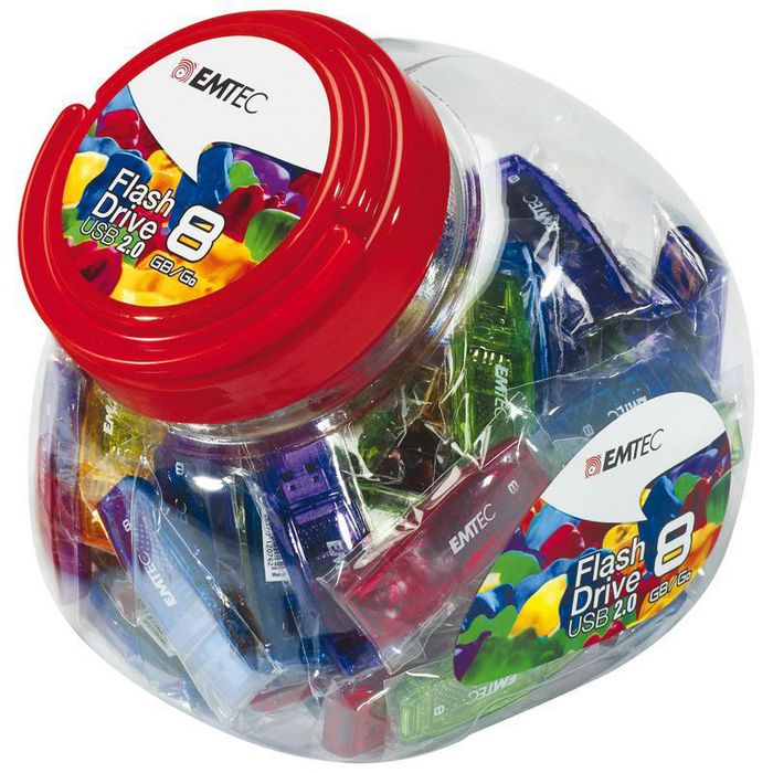 Emtec C410 Color Mix - Candy Jar 2.0, 8 GB, 80 pcs - W124449175