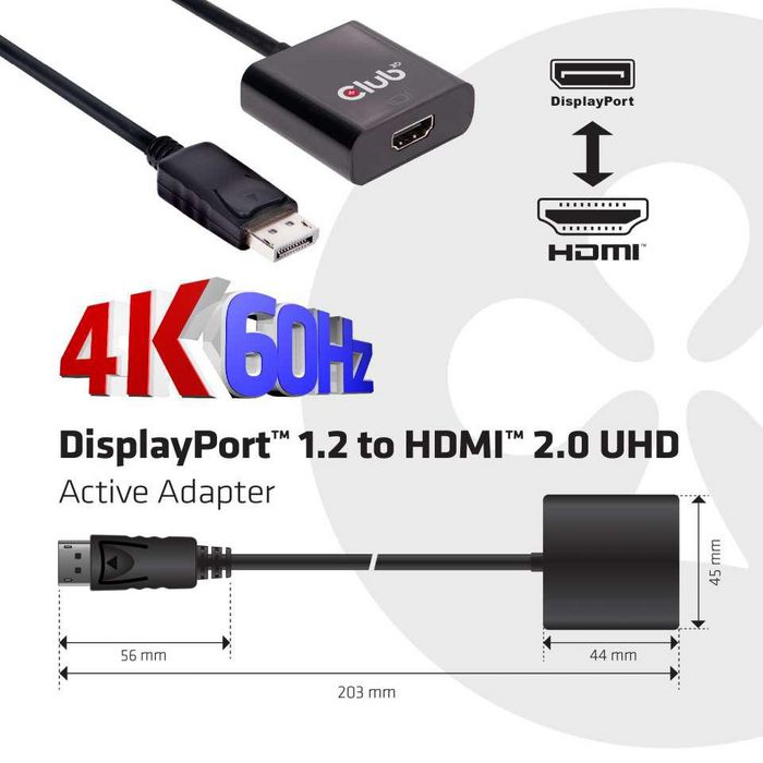 Usb To Hdmi Adapter Club 3D DisplayPort To HDMI HDR Active Adapter 4K ...