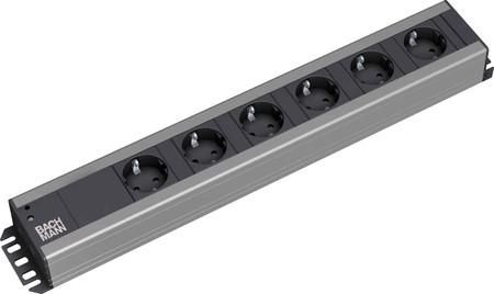 Bachmann 6 socket outlets with earthing contact, 2 m - W124881322