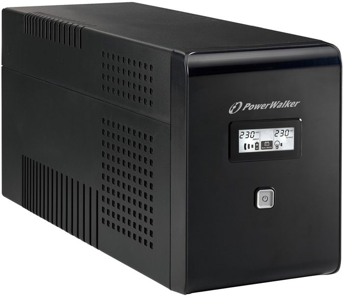 PowerWalker 2000VA / 1200W, 220-240 VAC, 50/60 Hz, 2-6 ms, 12V / 9Ah, LCD, USB, 2x Schuko, 2x IEC, RJ11/RJ45 (in/out), 12.1 kg, Black - W125196644