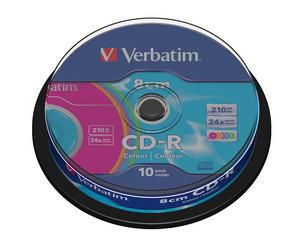 Verbatim CD-R 8cm Colour, 10 Pack Spindle - W125354159