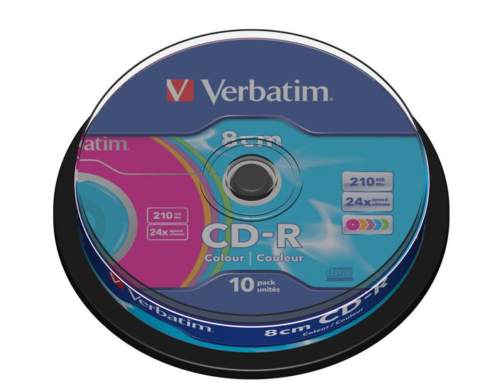 Verbatim CD-R 8cm Colour, 10 Pack Spindle - W125354159