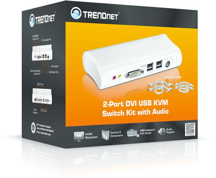 TRENDnet 2-Port DVI USB KVM Switch with Audio Kit - W124886189