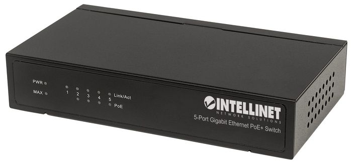 Intellinet 5-Port Gigabit Ethernet PoE+ Switch, 4 x PSE Ports, IEEE 802.3at/af Power over Ethernet (PoE+/PoE) Compliant, 60 W, Desktop (Euro 2-pin plug) - W125305693