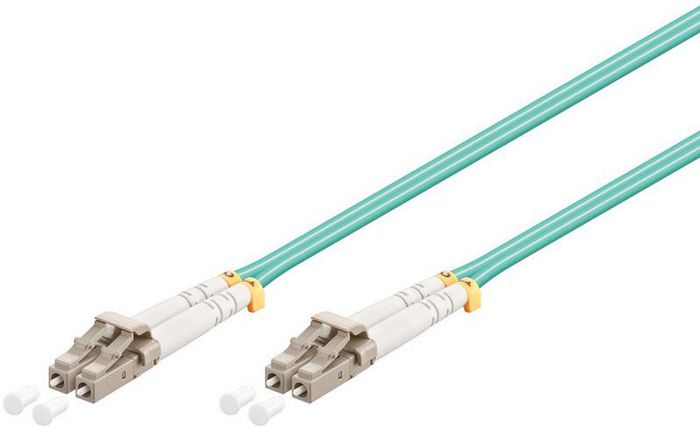 MicroConnect Optical FLAT Fibre Cable, LC-LC, Multimode, Duplex, OM3 (Aqua Blue) 10m - W124850139