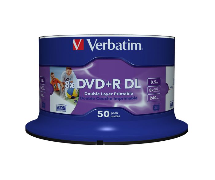Verbatim DVD-R DL 8x, 8.5GB, 50pk Spindle - W125014918