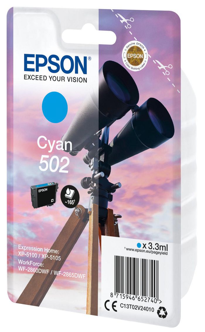 Epson Singlepack Cyan 502 Ink - W125316244