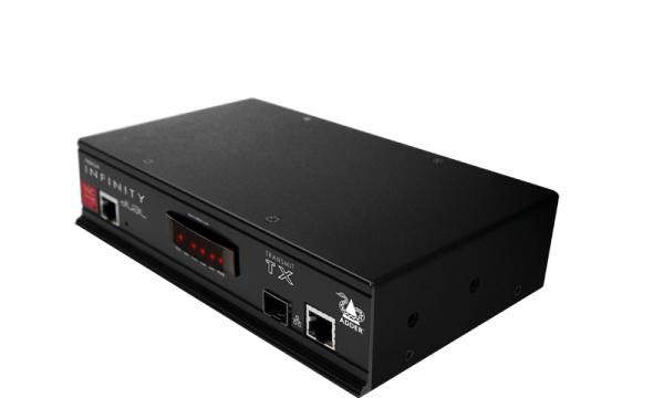 Adder INFINITY Dual 2112T, 2x DVI-D, 2x 3.5mm, USB B, RS-232, SFP, 100-240V AC, 198x44x150 mm - W124945196