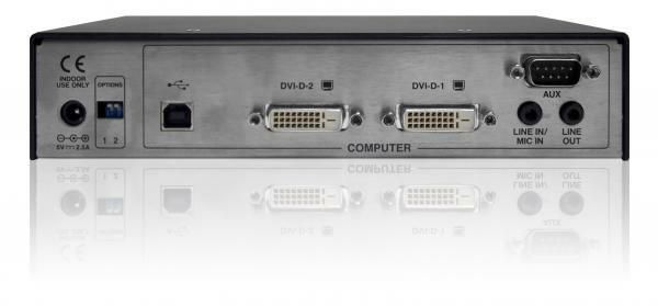 Adder INFINITY Dual 2112T, 2x DVI-D, 2x 3.5mm, USB B, RS-232, SFP, 100-240V AC, 198x44x150 mm - W124945196