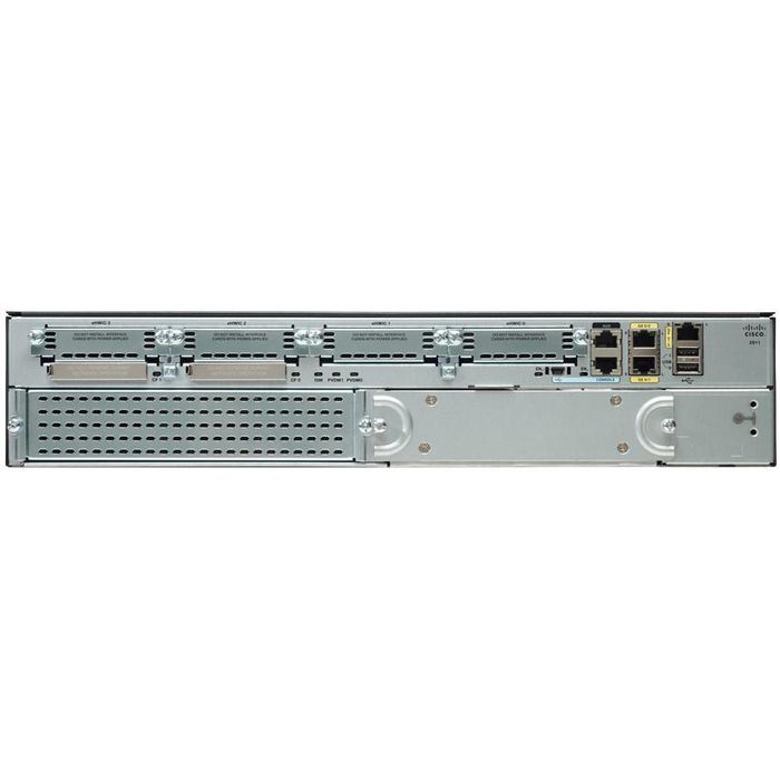 Cisco 3 x RJ-45, 1 x ISM, 4 x EHWIC, 512 MB, 256 MB Flash, USB 2.0, Serial, 100 - 240 V, 2RU, 8.2 kg, VSEC CUBE Bundle, PVDM3-16, FL-CUBEE-25, UC and SEC License PAK - W124846449