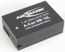 ANSMANN Li-Ion Battery for Canon PowerShot G1 X / SX40 HS, 850mAh/6.3Wh, 7.4V - W125450071