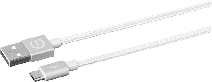 eSTUFF MicroUSB Cable 1m Silver Soft braided nylon - W125248916