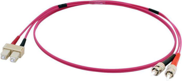 MicroConnect Optical Fibre Cable, ST-SC, Multimode, Duplex, OM4 (Erica Violet), 1m - W124550473