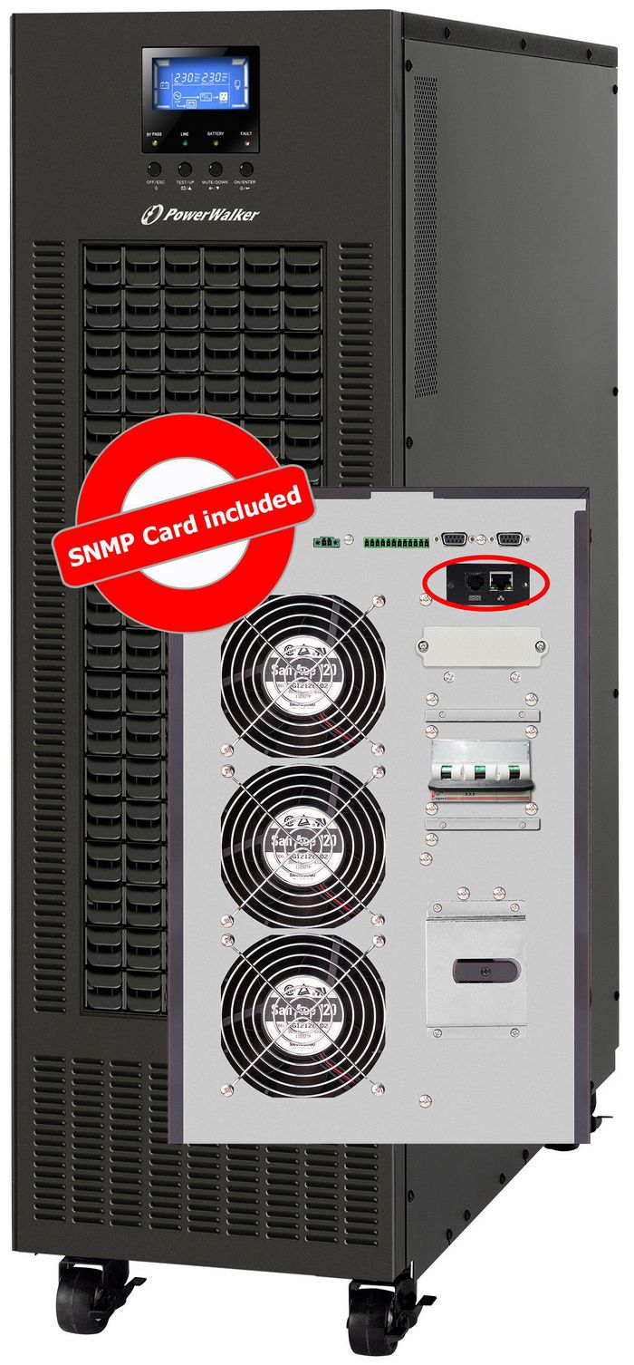 PowerWalker 305-478 VAC, 46Hz - 54Hz or 56Hz - 64Hz, 3x 400V (3Ph+N), (208)/220/230/240VAC(Ph-N), USB, RS-232, EPO - W124697223