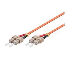 MicroConnect Optical Fibre Cable, SC-SC, Multimode, Duplex, OM2 (Orange), 1m - W125249948