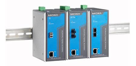 Moxa Industrial 10/100BaseT(X) to 100BaseFX media converter, single-mode with ST connector, 1 isolated power supply (88-300 VDC or 85-264 VAC) - W124818625