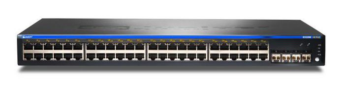 Juniper 48-port 10/100/1000BASE-T Ethernet Switch with Power over Ethernet (PoE) and four SFP GbE Uplink Ports + 550 W AC PSU (450 W for PoE) - W124684149