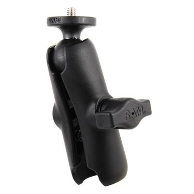 RAM Mounts RAM Double Socket Arm with 1/4"-20 Action Camera Adapter - W124970436